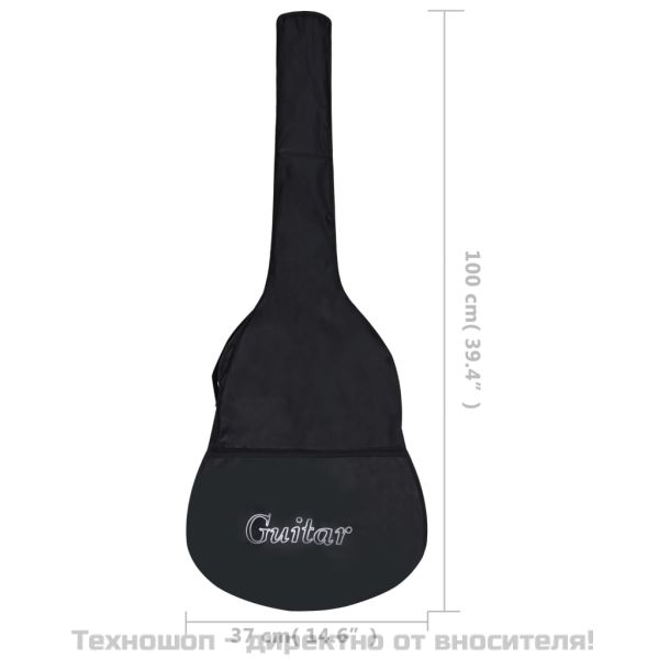 Калъф за китара за 4/4 (39") класическа китара черна 100x37 см плат