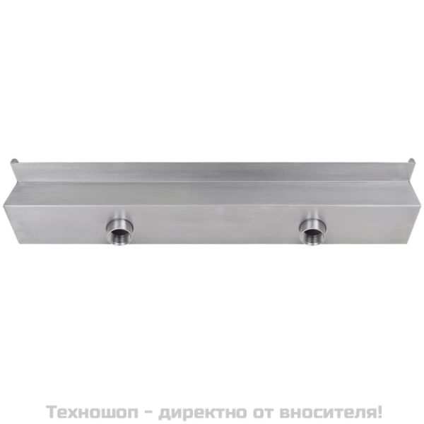Правоъгълен фонтан за басейн, LED, неръждаема стомана, 60 см