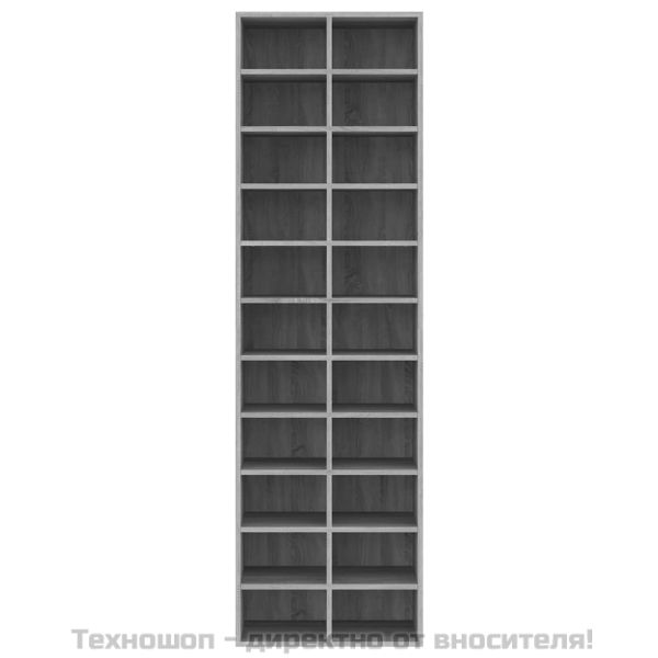 Шкаф за обувки, сив сонома, 54x34x183 см, инженерно дърво