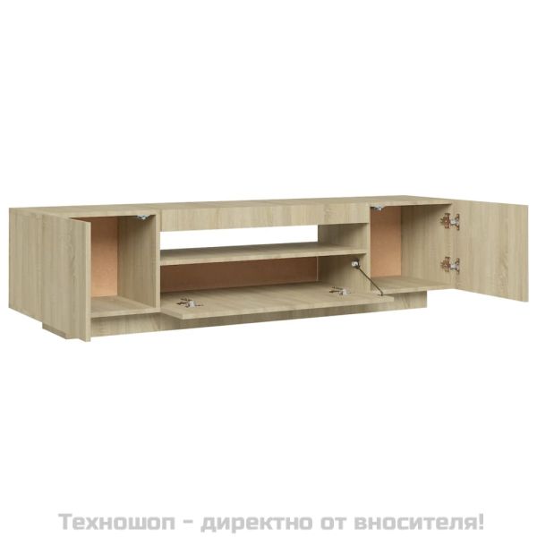 ТВ шкаф с LED осветление, дъб сонома, 160x35x40 см
