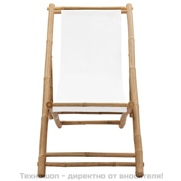 Стол-шезлонг, бамбук и платно