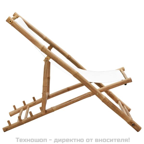 Стол-шезлонг, бамбук и платно