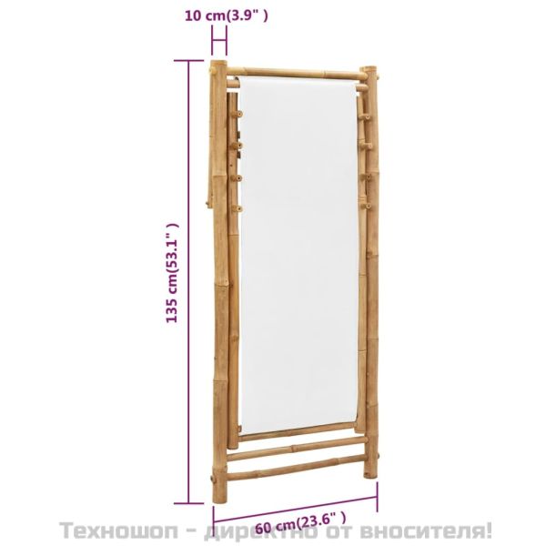 Стол-шезлонг, бамбук и платно