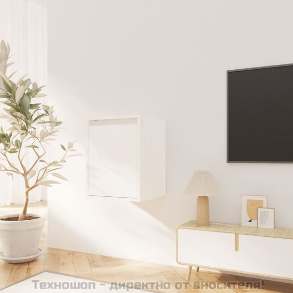 Стенни шкафове, 2 бр, бели, 30x30x40 см, бор масив