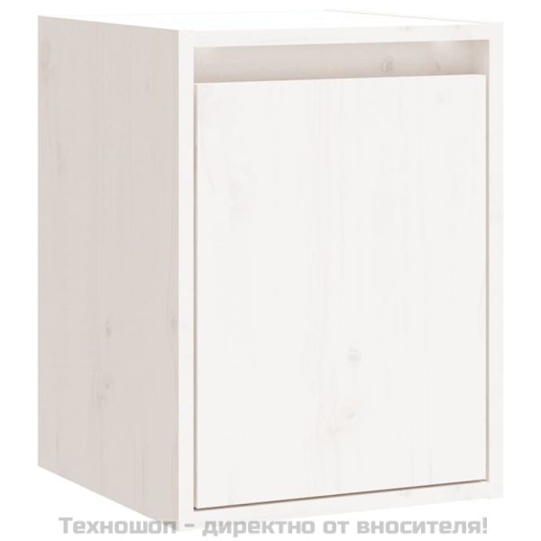 Стенни шкафове, 2 бр, бели, 30x30x40 см, бор масив