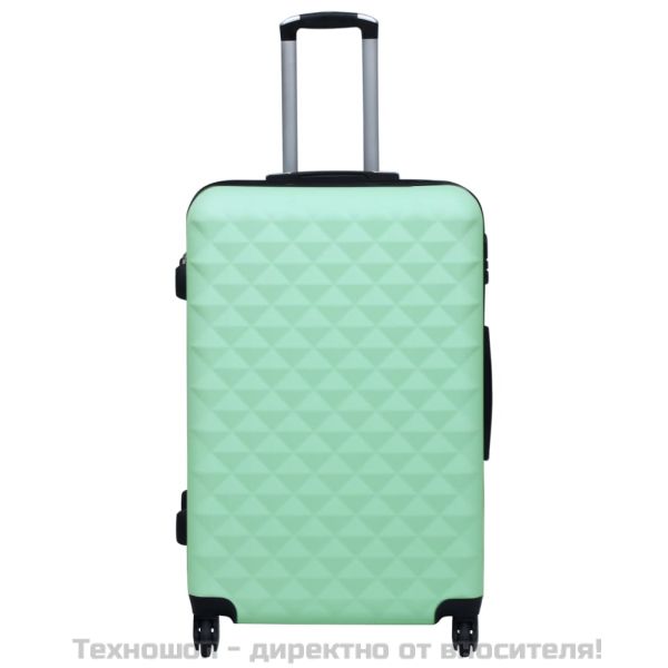 Комплект твърди куфари с колелца, 2 бр, мента, ABS