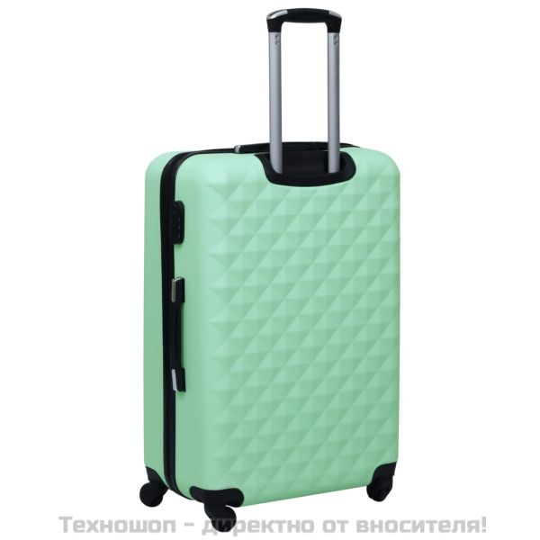 Комплект твърди куфари с колелца, 2 бр, мента, ABS