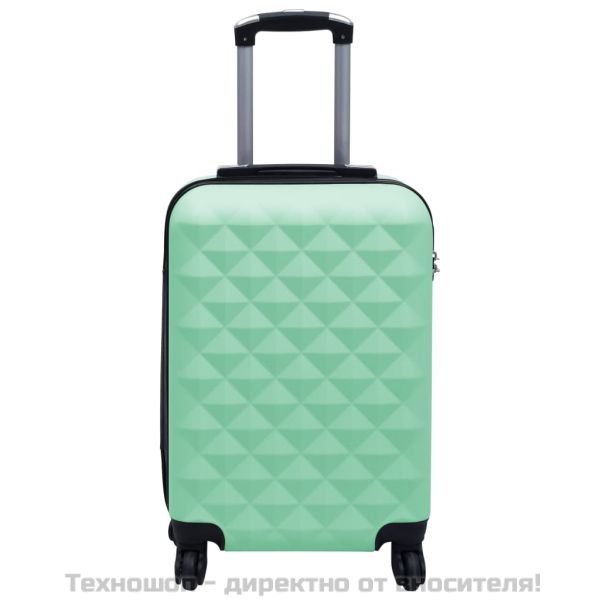 Комплект твърди куфари с колелца, 2 бр, мента, ABS