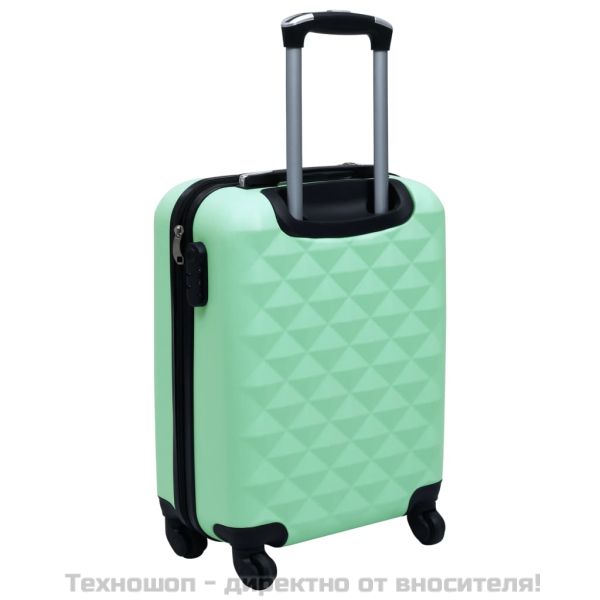 Комплект твърди куфари с колелца, 2 бр, мента, ABS