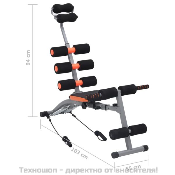 Г-образен коремен тренажор с ластици