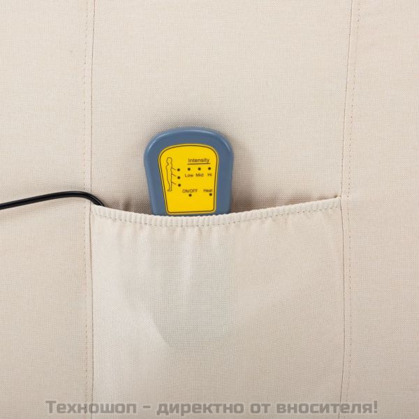 Масажен стол, кремав, текстил