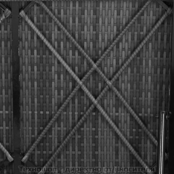 Шезлонг с шалте, полиратан, сив