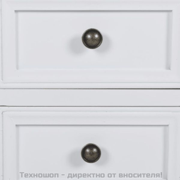 Нощно шкафче с 2 чекмеджета, МДФ бяло
