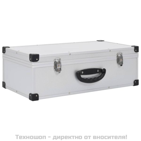 CD куфар за 80 диска, алуминий, ABS, сребрист