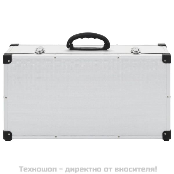 CD куфар за 80 диска, алуминий, ABS, сребрист