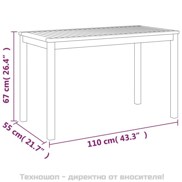 Градински трапезен комплект 3 части с възглавници акация масив