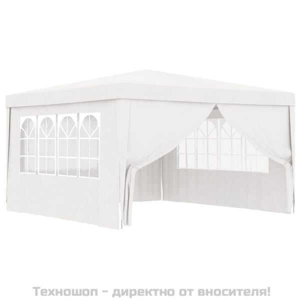 Професионална парти шатра със стени 4x4 м бяла 90 г/м²