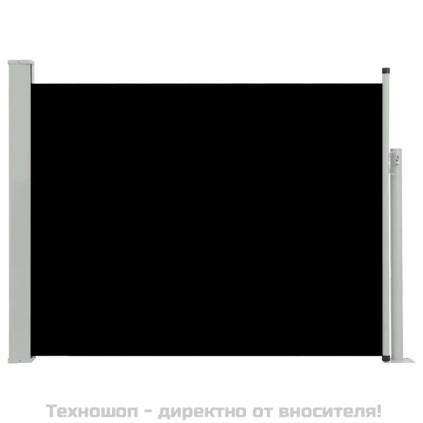 Прибираща се странична тента, 140x514 см, черна