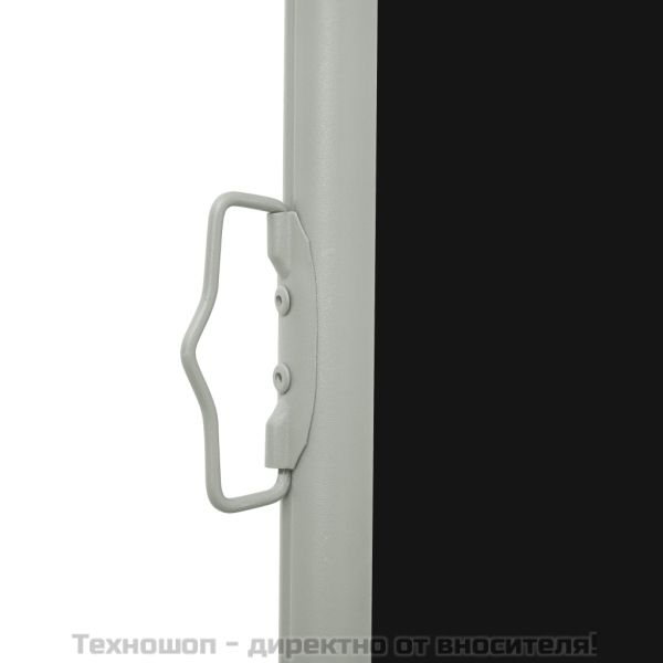 Прибираща се странична тента, 140x514 см, черна