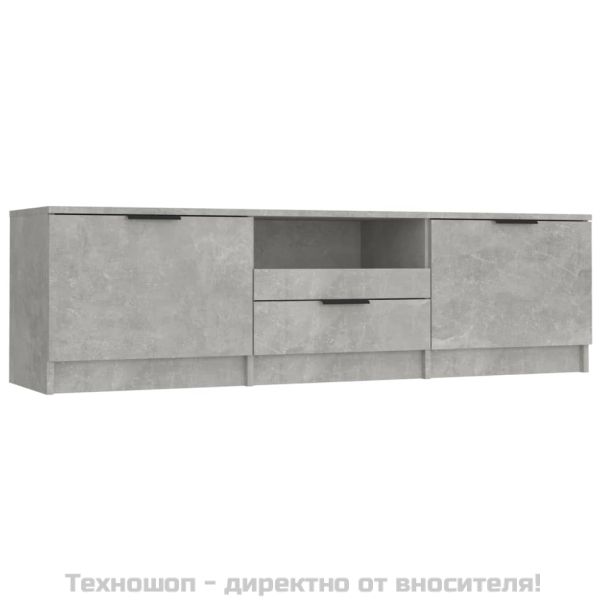 ТВ шкаф, бетонно сив, 140x35x40 см, инженерно дърво
