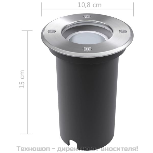 Градински LED лампи за вграждане в земя, 3 бр, кръгли