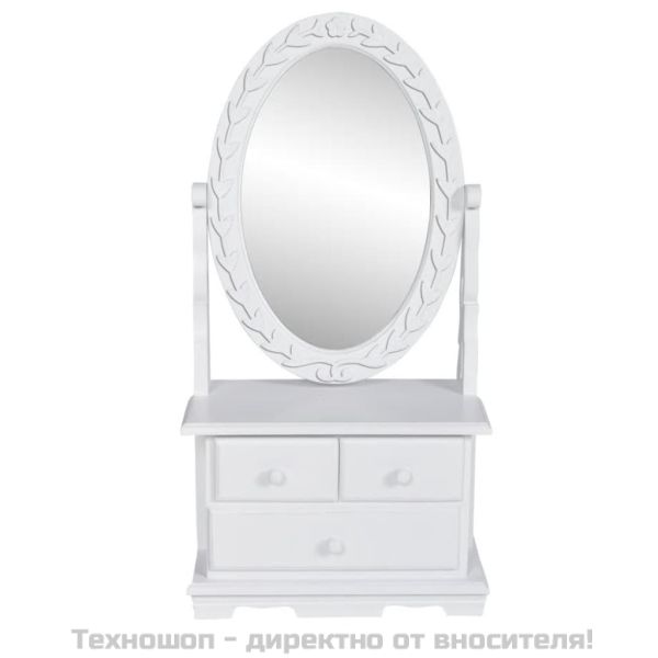 Тоалетка с регулируемо овално огледало, МДФ