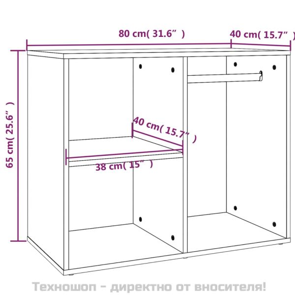 Шкаф за гримиране, Сив сонома, 80x40x65 см, инженерно дърво