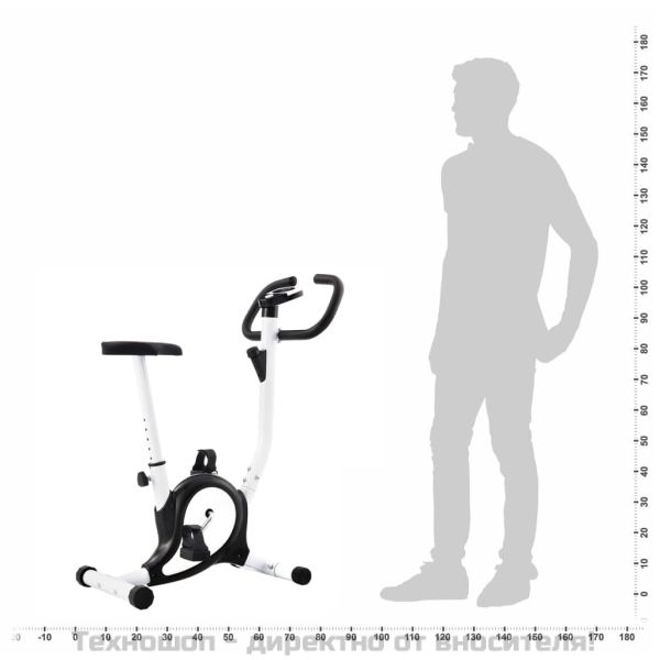 Велоергометър с ремъчно задвижване, черен