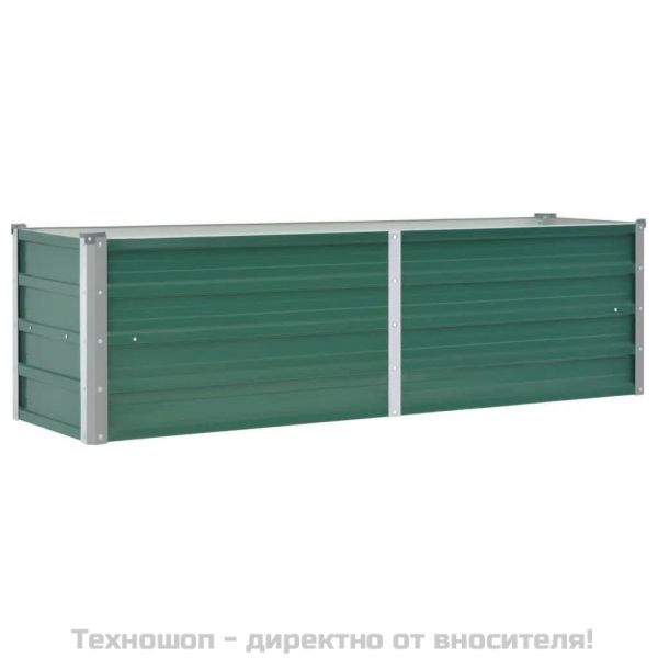 Градинска висока леха поцинкована стомана 160x40x45 см зелена