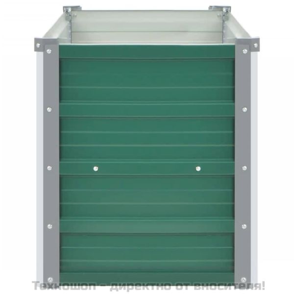 Градинска висока леха поцинкована стомана 160x40x45 см зелена