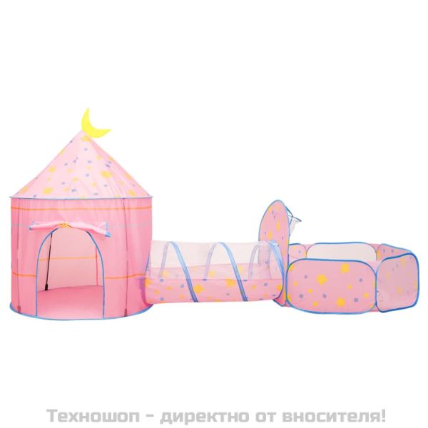 Детска палатка за игра с 250 топки розова 301x120x128 см