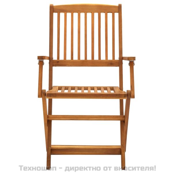 Сгъваеми градински столове, 2 бр, акация масив