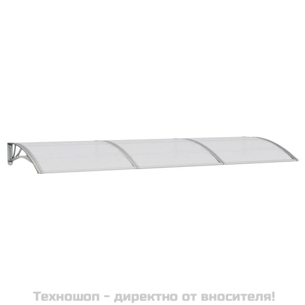 Навес за врата, сив, 300x100 см, поликарбонат