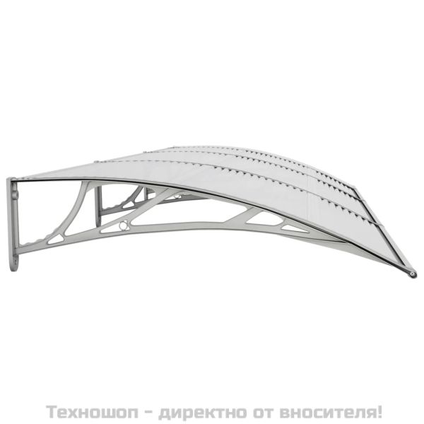 Навес за врата, сив, 300x100 см, поликарбонат