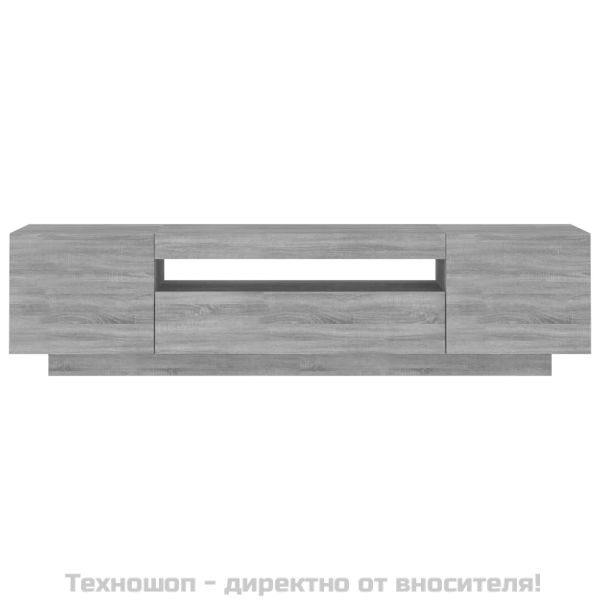 ТВ шкаф с LED осветление, сив сонома, 160x35x40 см