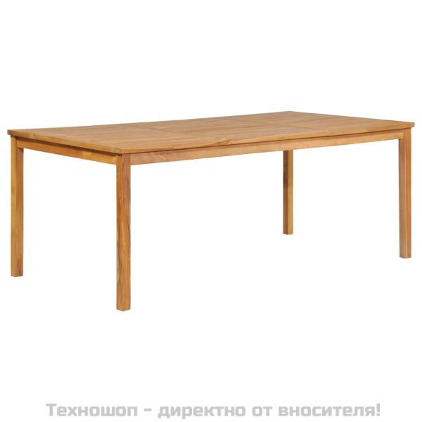 Градински комплект за хранене, 9 части, 200x100 см, масивно тиково дърво