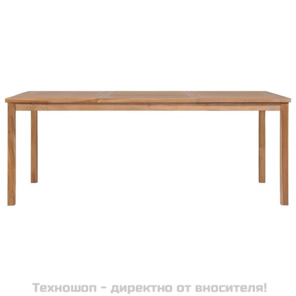 Градински комплект за хранене, 9 части, 200x100 см, масивно тиково дърво