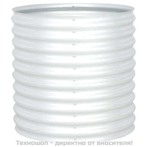 Градинска висока леха 80x80x81 см поцинкована стомана сребриста