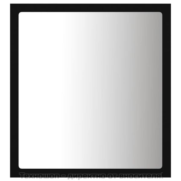 LED огледало за баня, черно, 40x8,5x37 см, акрил