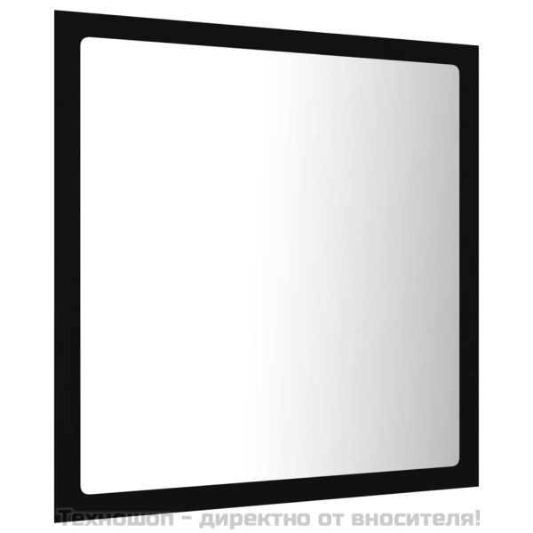 LED огледало за баня, черно, 40x8,5x37 см, акрил