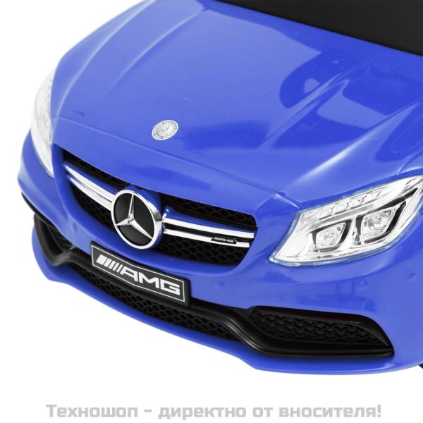 Количка за бутане и яздене Mercedes Benz C63 синя