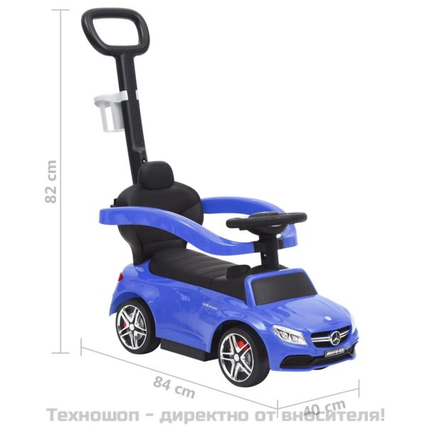 Количка за бутане и яздене Mercedes Benz C63 синя
