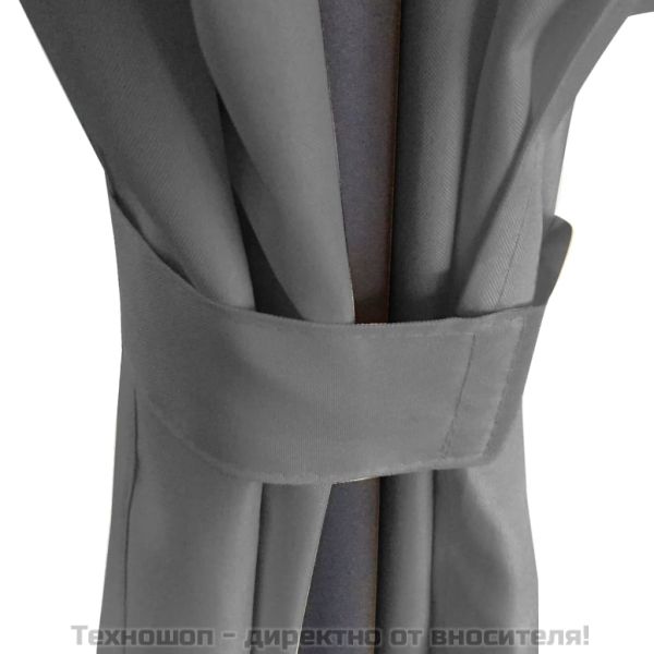 Градинска шатра със завеси кръгла 3,5х2,7 м антрацит