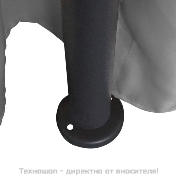 Градинска шатра със завеси кръгла 3,5х2,7 м антрацит