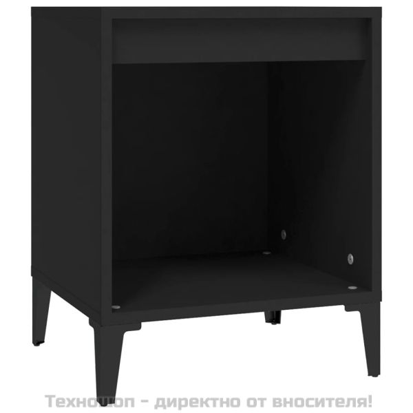 Нощни шкафчета, 2 бр, черен, 40x35x50 см