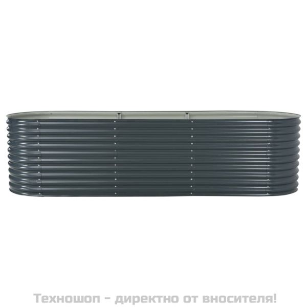 Градинска висока леха 320x80x81 см поцинкована стомана сива