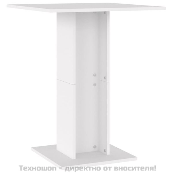 Бистро маса, бяла, 60x60x75 см, инженерно дърво