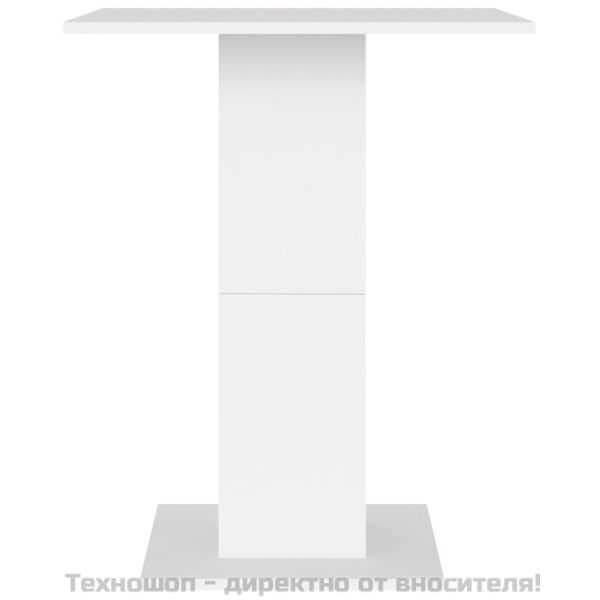 Бистро маса, бяла, 60x60x75 см, инженерно дърво