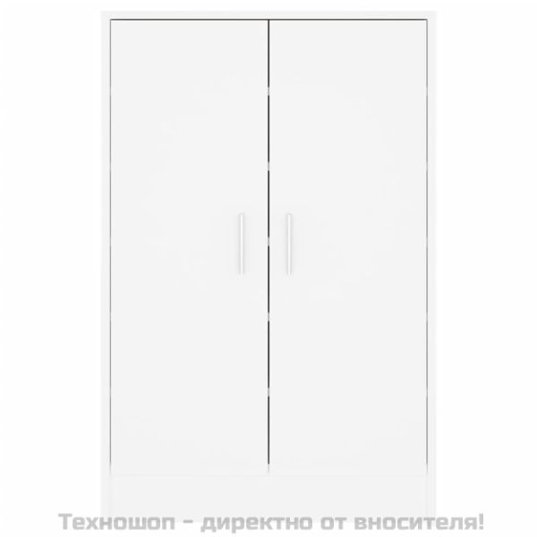 Шкаф за обувки, бял, 60x35x92 см, инженерно дърво
