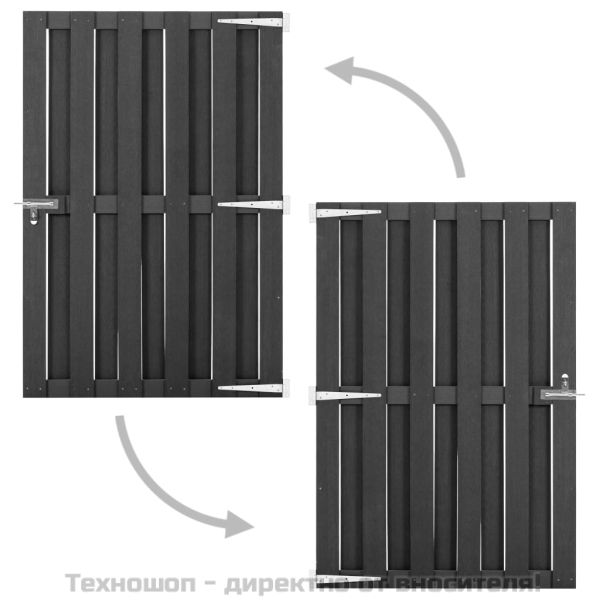 Градинска порта, WPC, 100x150 см, сива